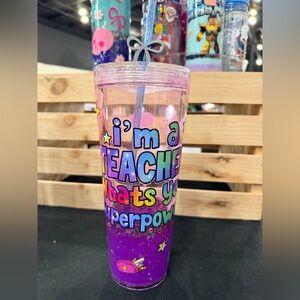 Colorful Teacher Lava Tumbler with Straw